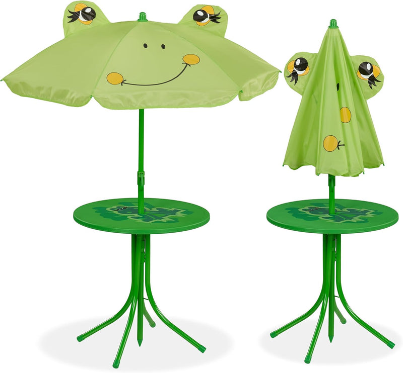 Children's Camping Furniture Set with Parasol Folding Chairs