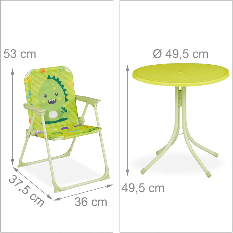 Children’s Camping Furniture Set with Parasol Folding Chairs