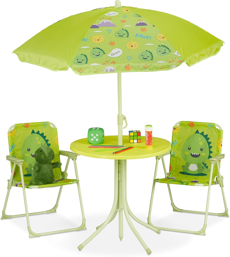 Children’s Camping Furniture Set with Parasol Folding Chairs