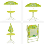 Children’s Camping Furniture Set with Parasol Folding Chairs