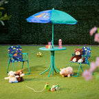 Children’s Camping Furniture Set with Parasol Folding Chairs