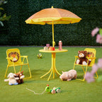 Children’s Camping Furniture Set with Parasol Folding Chairs