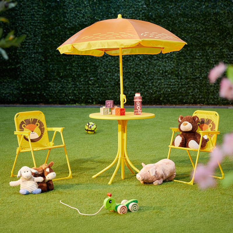 Children’s Camping Furniture Set with Parasol Folding Chairs