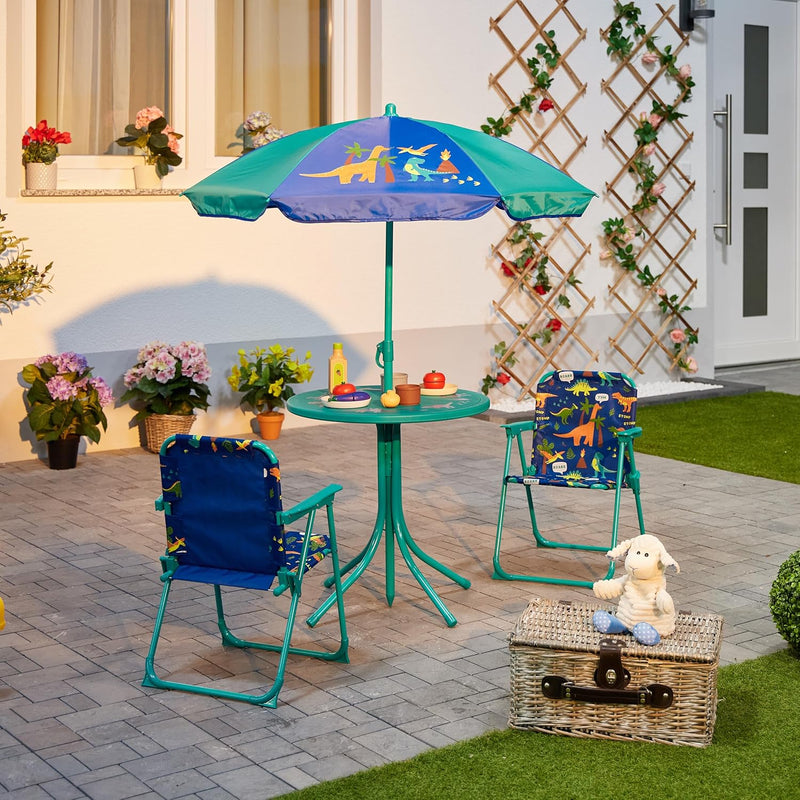 Children’s Camping Furniture Set with Parasol Folding Chairs