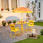 Children’s Camping Furniture Set with Parasol Folding Chairs