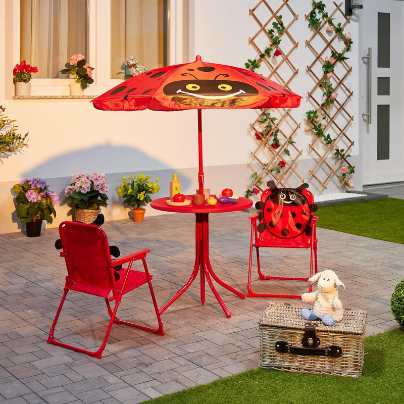 Children’s Camping Furniture Set with Parasol Folding Chairs