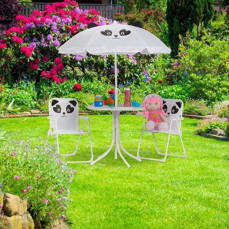 Children’s Camping Furniture Set with Parasol Folding Chairs