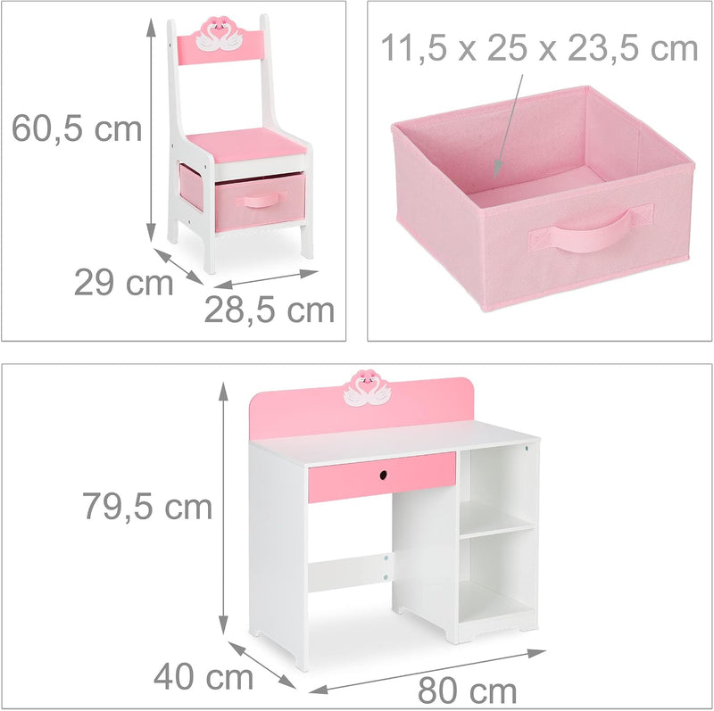Children's Furniture Set Table Stool Play Storage Open