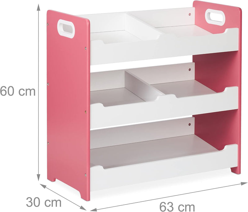 Children's Shelf 5 Compartments Storage with Handles
