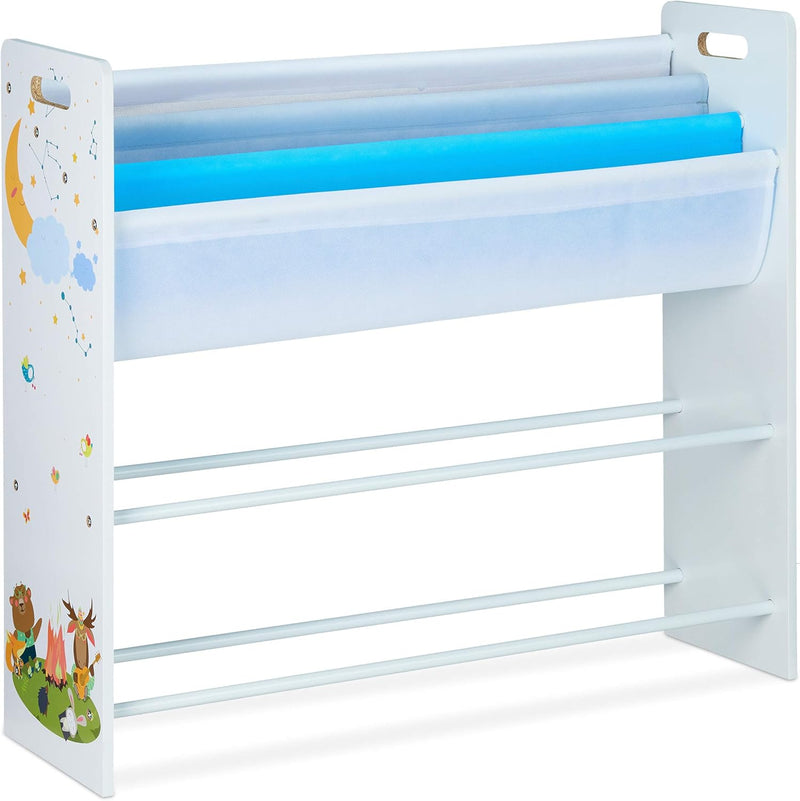 Children's Shelf 6 Boxes 4 Fabric Compartments Campfire