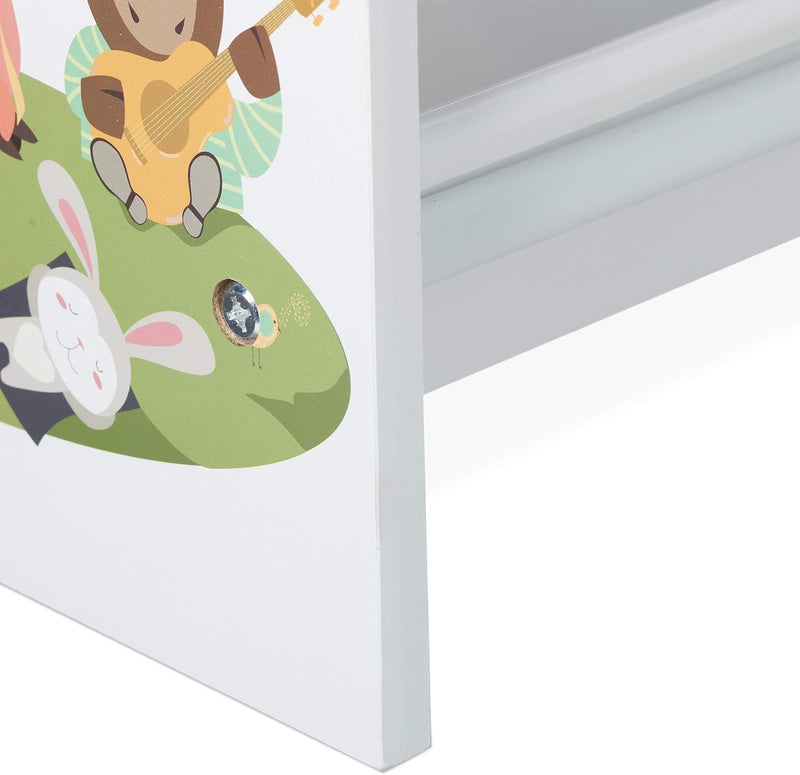 Children's Shelf 6 Boxes 4 Fabric Compartments Campfire