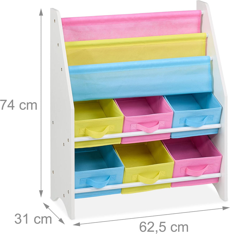Children's Shelf 6 Boxes Compartments for Books Toy