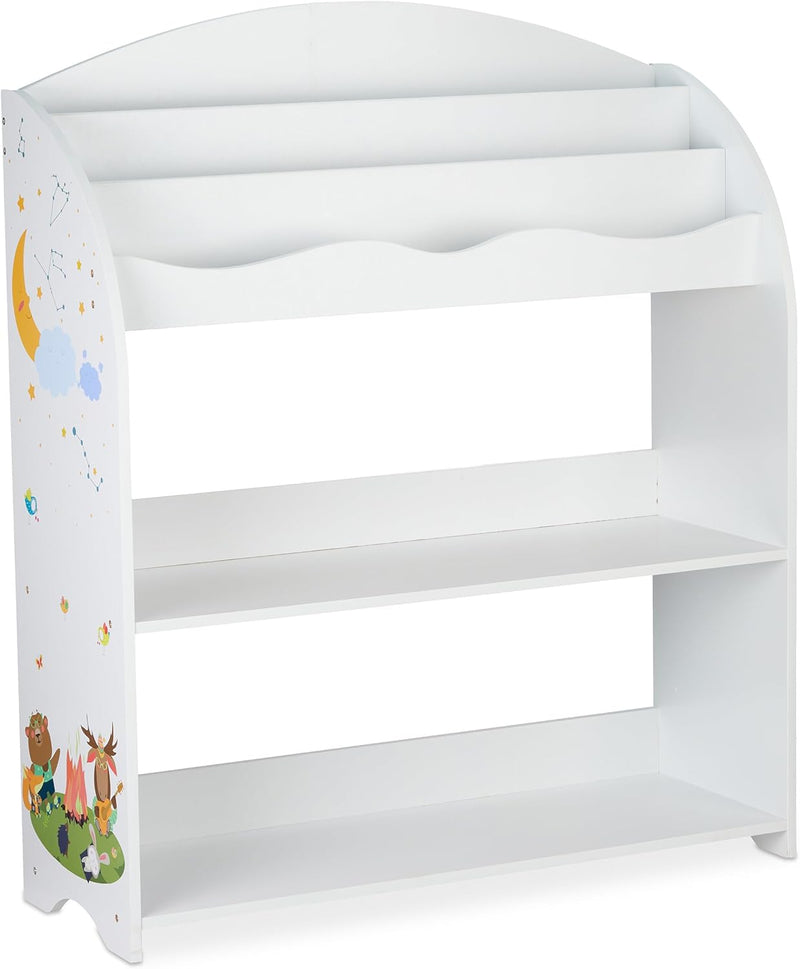 Children's Shelf Campfire Motif 4 Boxes Compartments