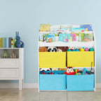 Children's Shelf Campfire Motif 4 Boxes Compartments