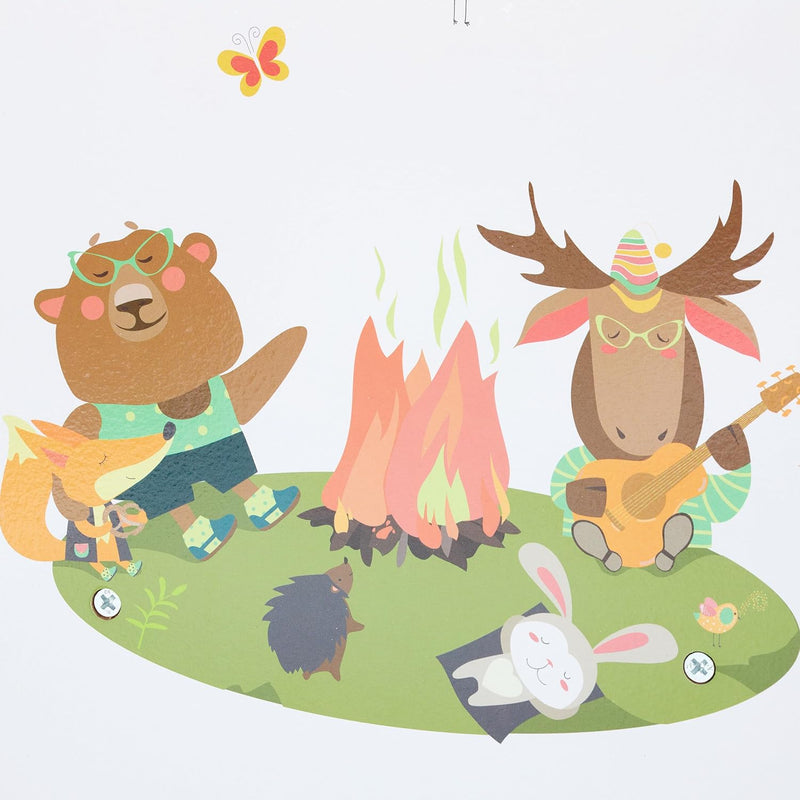 Children's Shelf Campfire Motif 4 Boxes Compartments