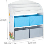 Children's Shelf Campfire Motif 4 Boxes Compartments