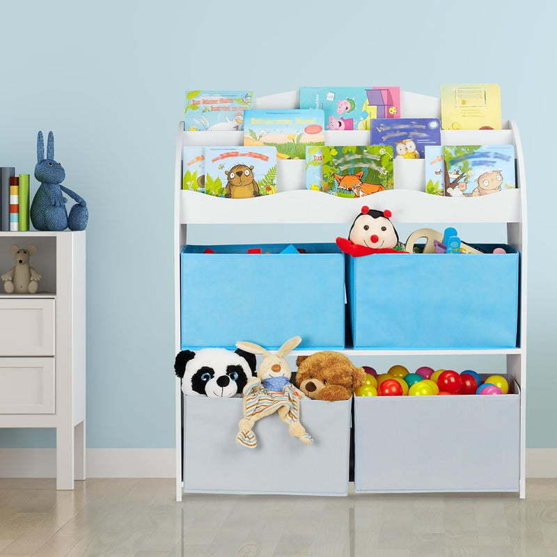 Children's Shelf Campfire Motif 4 Boxes Compartments