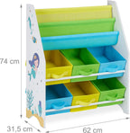 Children's Shelf Mermaid Motif 6 Boxes Compartments