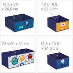 Children's Shelf with 6 Fabric Boxes Monster Design