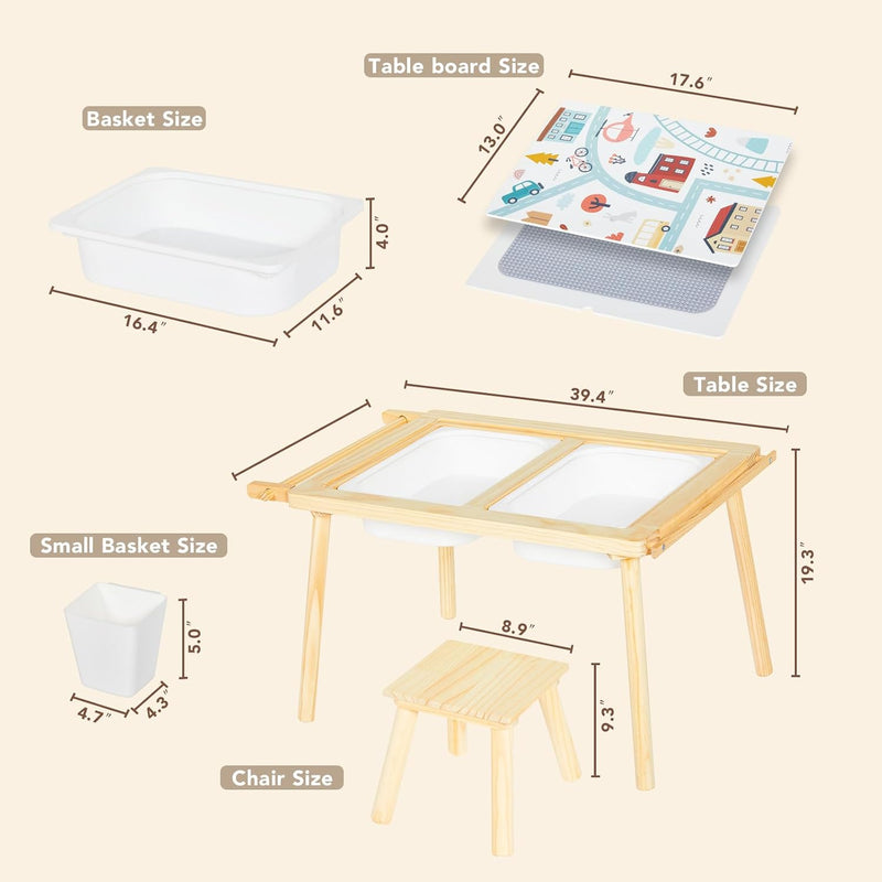 Kids Sensory Table and Chair Set Children's Tables