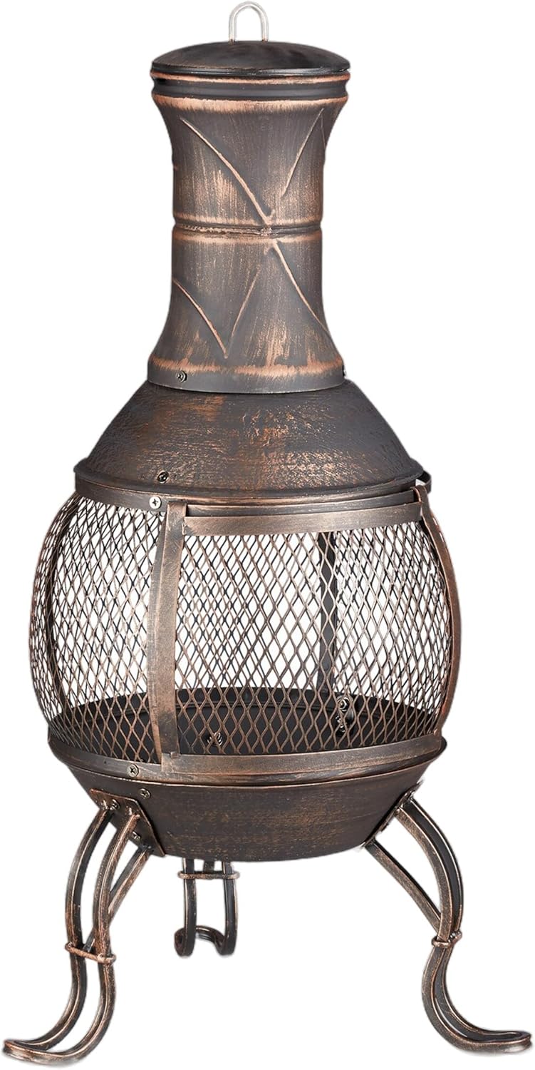 Chiminea Fire Poker Grate Spark Guard Garden Patio