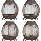 Chiminea Fire Poker Grate Spark Guard Garden Patio