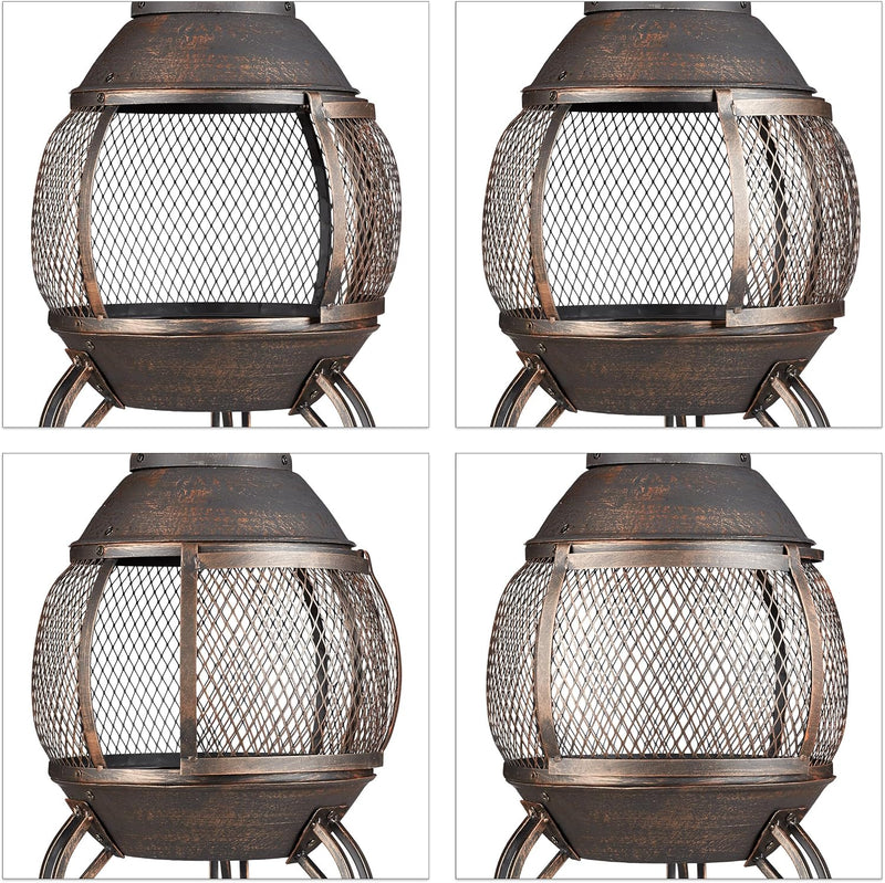 Chiminea Fire Poker Grate Spark Guard Garden Patio
