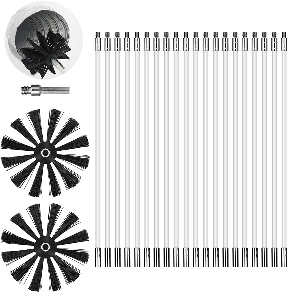Chimney Sweep Kit 23 Pcs Duct Vent Cleaning