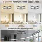 50CM LED Ceiling Fan with Lights Flush Mount