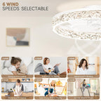 50CM LED Ceiling Fan with Lights Flush Mount