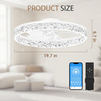 50CM LED Ceiling Fan with Lights Flush Mount