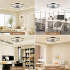 50CM LED Ceiling Fan with Lights Flush Mount