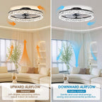 50CM LED Ceiling Fan with Lights Flush Mount