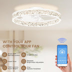 50CM LED Ceiling Fan with Lights Flush Mount