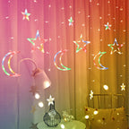 Christmas LED Stars Curtain Lights 12 138 Window