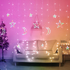 Christmas LED Stars Curtain Lights 12 138 Window
