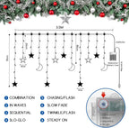 Christmas LED Stars Curtain Lights 12 138 Window