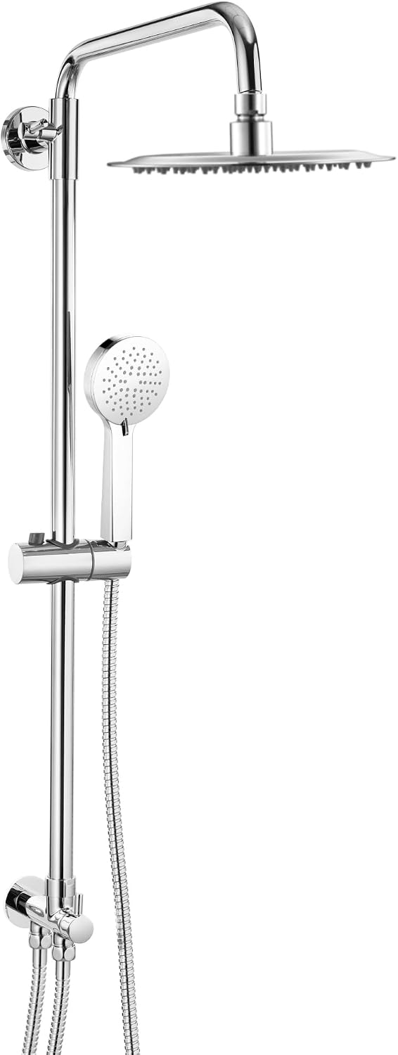 Chrome Dual Rigid Riser Kit with Round Overhead