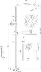 Chrome Dual Rigid Riser Kit with Round Overhead