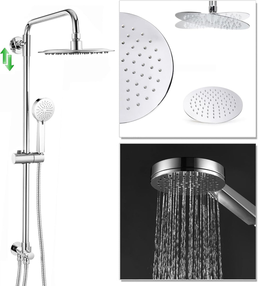 Chrome Dual Rigid Riser Kit with Round Overhead