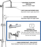 Chrome Dual Rigid Riser Kit with Round Overhead