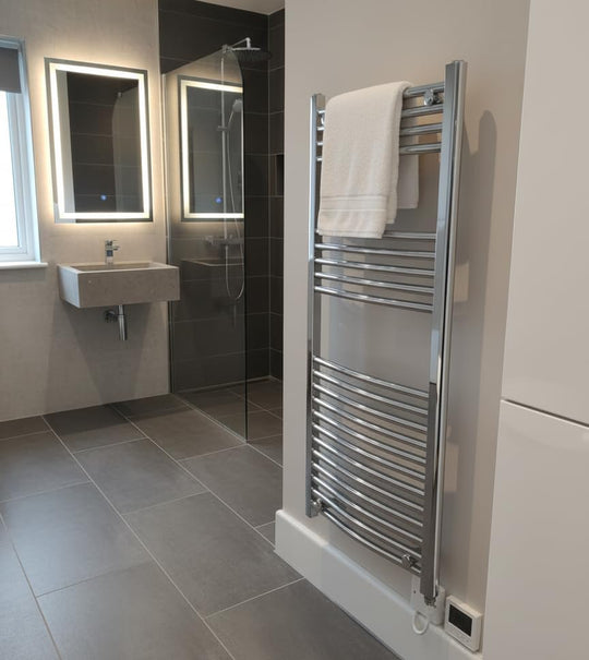 Chrome Electric Heated Towel Rail 600MM