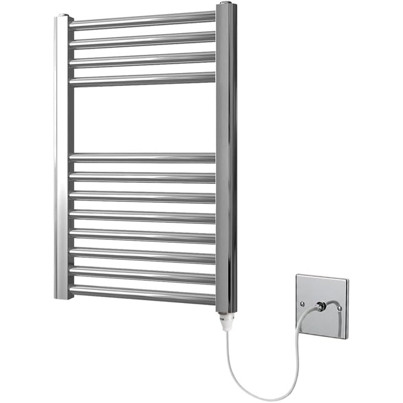 Chrome Electric Heated Towel Rail Straight 400MM