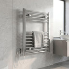 Chrome Electric Heated Towel Rail Straight 400MM W