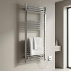 Chrome Electric Heated Towel Rail Straight 500MM W