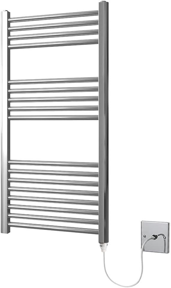 Chrome Electric Heated Towel Rail Straight 500MM W