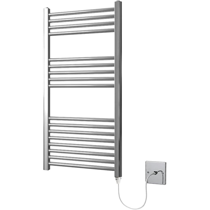 Chrome Electric Heated Towel Rail Straight 500MM