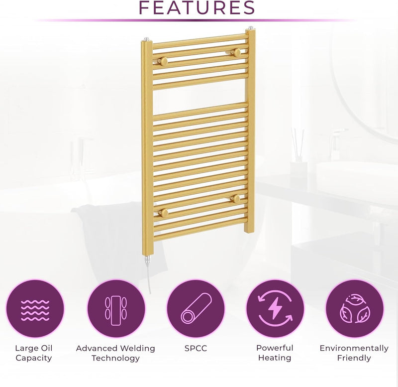 Chrome Electric Towel Radiator Warmer Rail Bathroom Heated