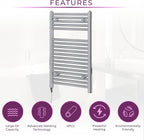 Chrome Electric Towel Radiator Warmer Rail Bathroom Heated