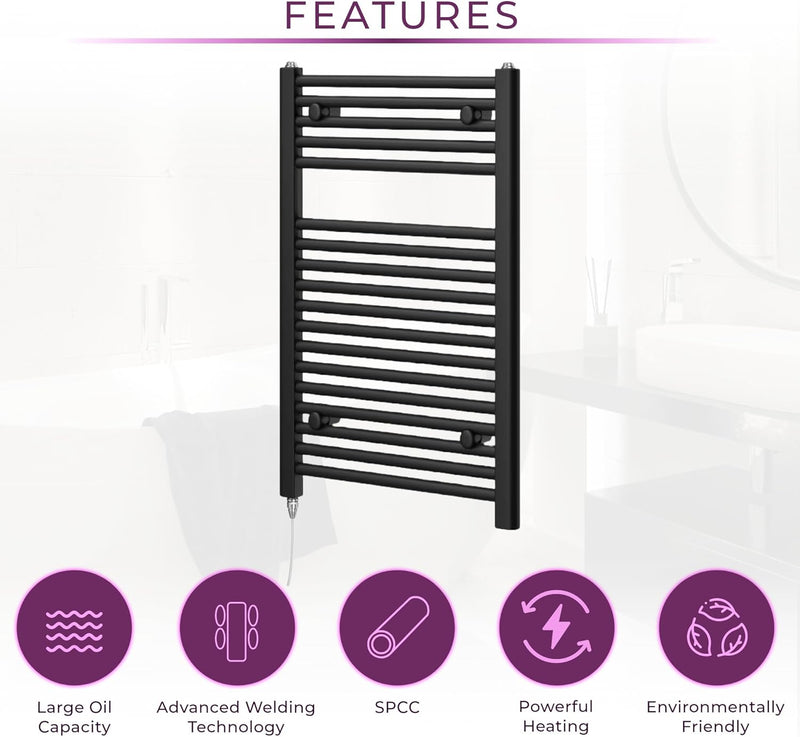 Chrome Electric Towel Radiator Warmer Rail Bathroom Heated